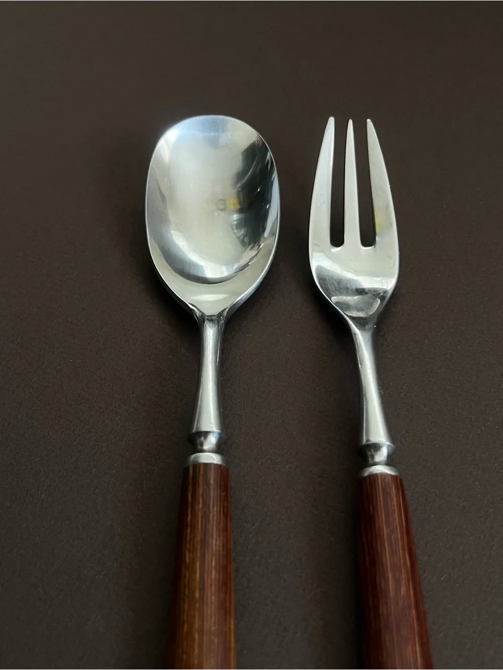 Vintage Dansk Wood Handle Serving Set